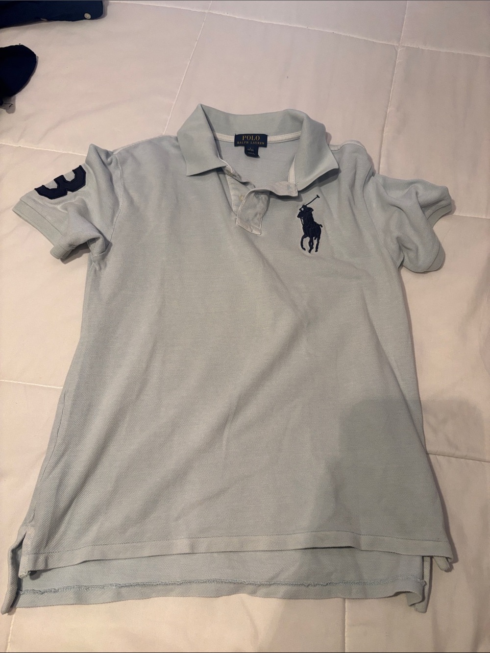 Polo by Ralph Lauren Light Blue Polo Shirt with Navy Logo